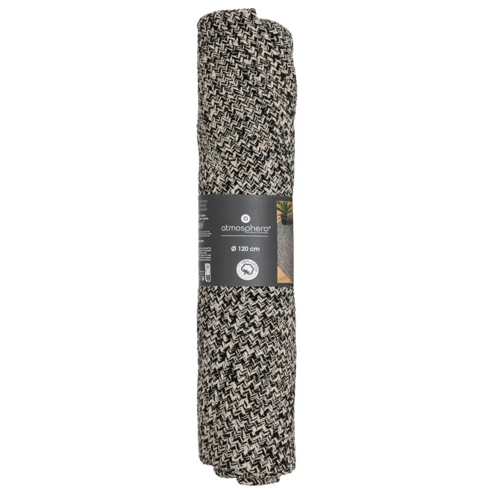 maxibazar Tapis Coton Tresse Bico Cafe D.120Cm