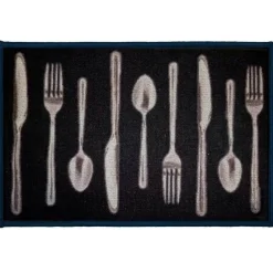 maxibazar Tapis Deco Rectangle 40X60 Cm Imprime Lunch