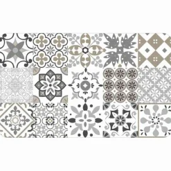 maxibazar Tapis Deco Rectangle 45X75 Cm Mousse Imprimee Salou Naturel