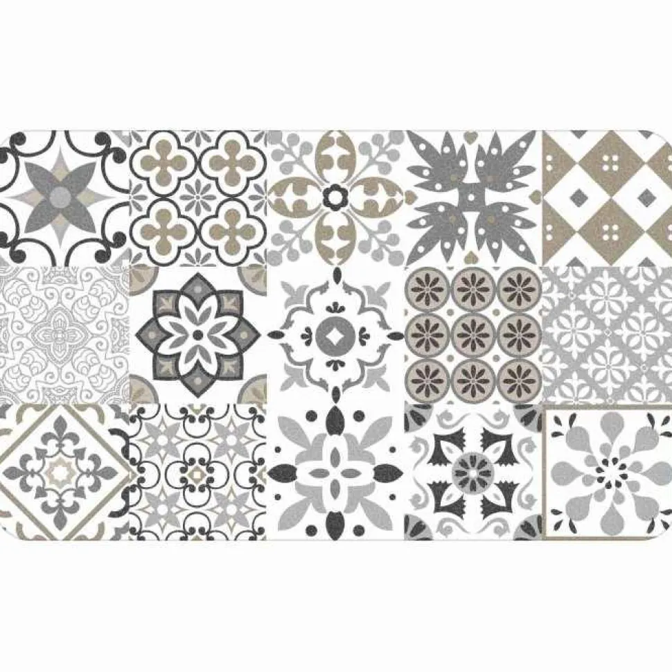 maxibazar Tapis Deco Rectangle 45X75 Cm Mousse Imprimee Salou Naturel