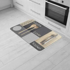 maxibazar Tapis Deco Rectangle 45X75 Cm Mousse Imprimee Cantine