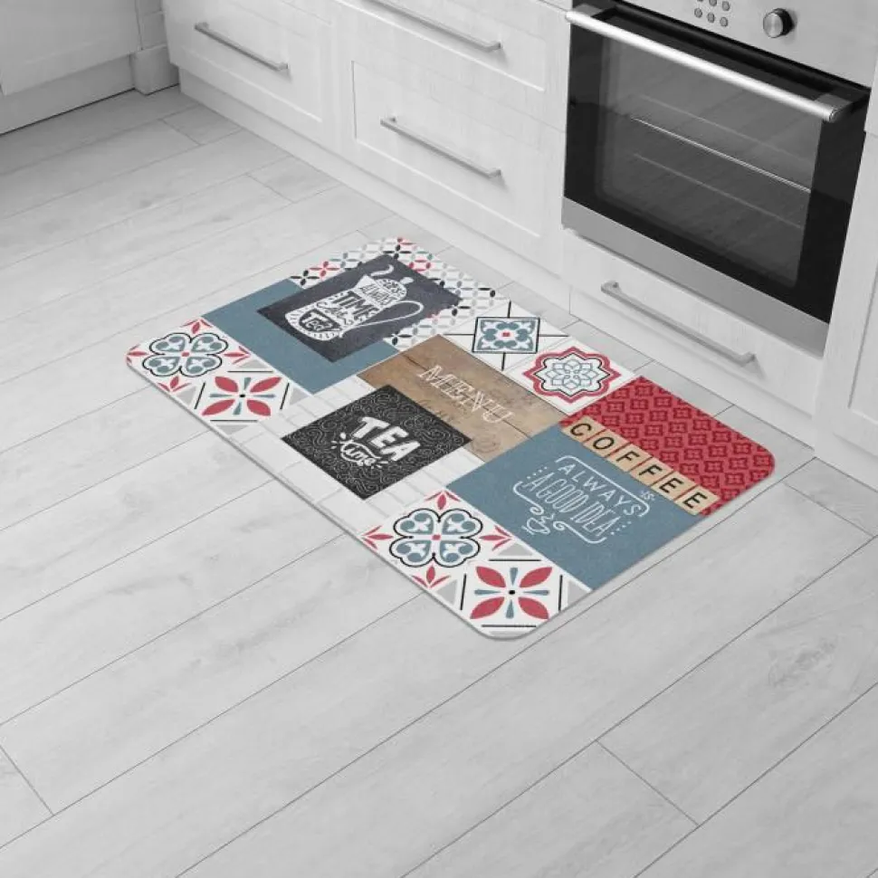maxibazar Tapis Deco Rectangle 45X75 Cm Mousse Imprimee Theine