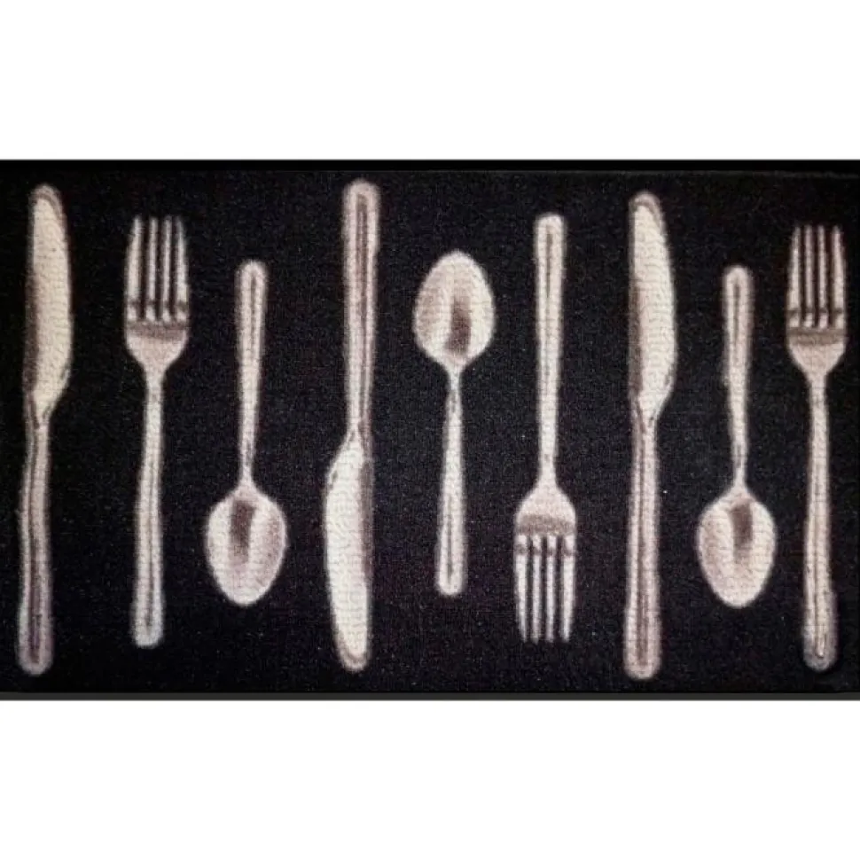 maxibazar Tapis Deco Rectangle 50X80 Cm Imprime Lunch