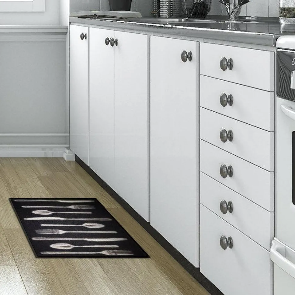 maxibazar Tapis Deco Rectangle 50X80 Cm Imprime Lunch