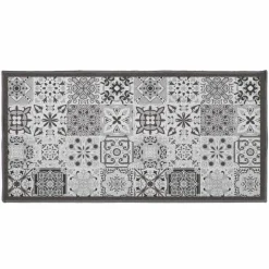 maxibazar Tapis Deco Rectangle 57X115 Cm Imprime Persane Gris