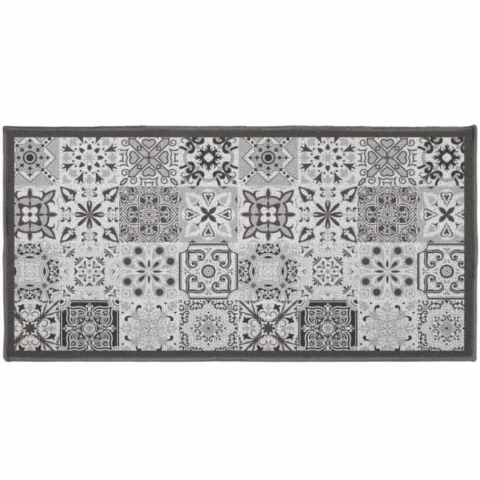 maxibazar Tapis Deco Rectangle 57X115 Cm Imprime Persane Gris