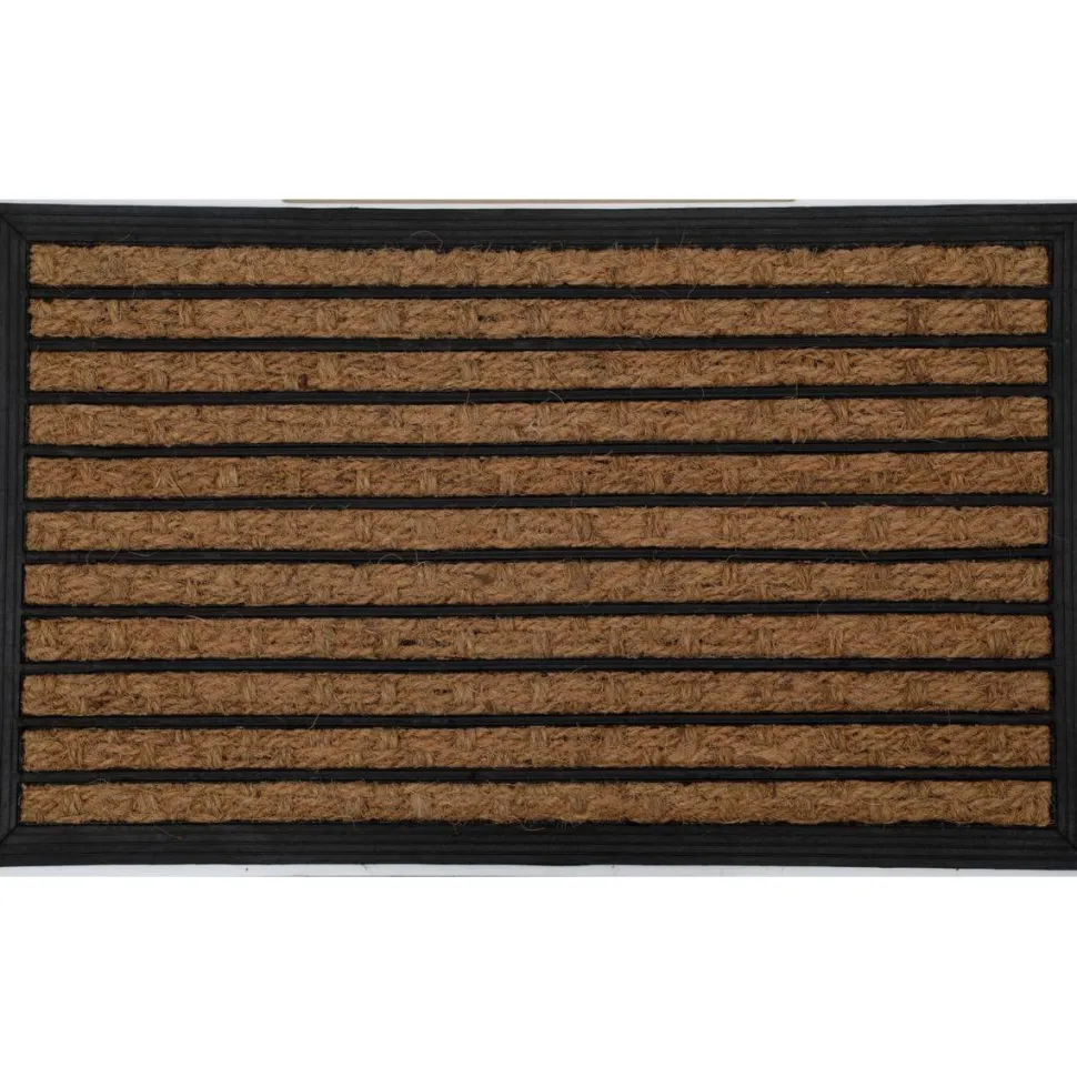 maxibazar Tapis Eloi 45X75Cm Coco Tresse Caoutchouc Traits