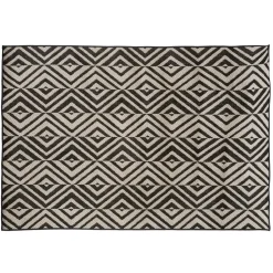 maxibazar Tapis Exterieur Et Interieur Color Noir Et Blanc 120X160Cm