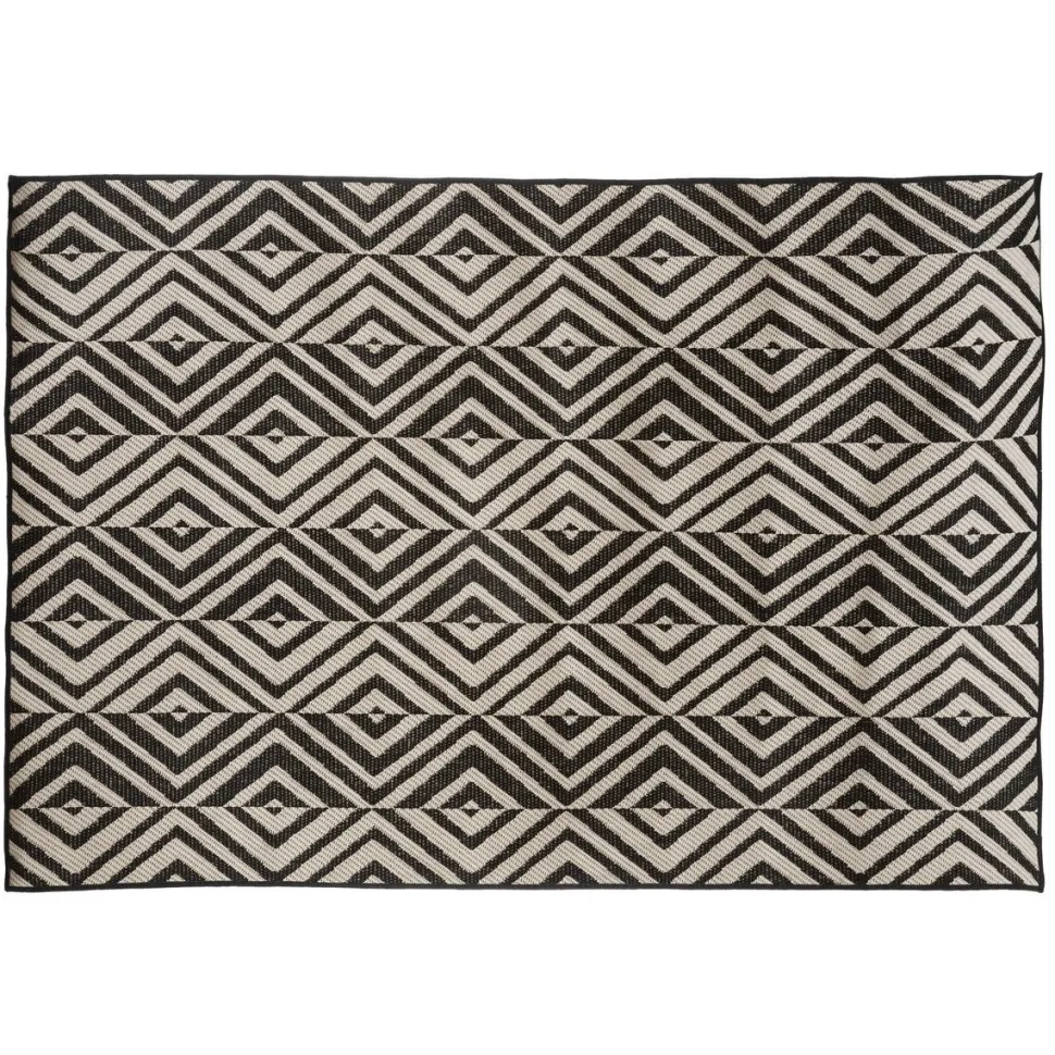maxibazar Tapis Exterieur Et Interieur Color Noir Et Blanc 120X160Cm