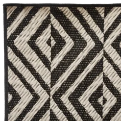maxibazar Tapis Exterieur Et Interieur Color Noir Et Blanc 120X160Cm