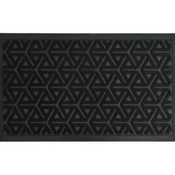 maxibazar Tapis Geo 45X75Cm Polyester Caoutchouc Noir