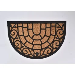 maxibazar Tapis Harry 40X60Cm Coco Tresse Demi Lune Caoutchouc Naturel