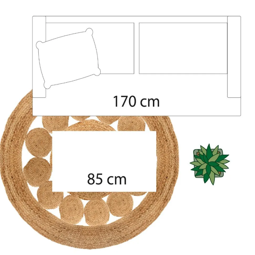Atmosphera Tapis Jute Ajoure D.120Cm