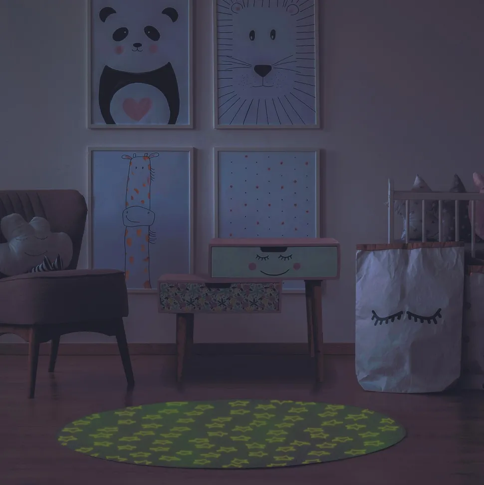 maxibazar Tapis Phosphorescent Etoile Gris 70Cm