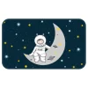 maxibazar Tapis Rectangle 45X75Cm Velours Imprime Petit Astronaute