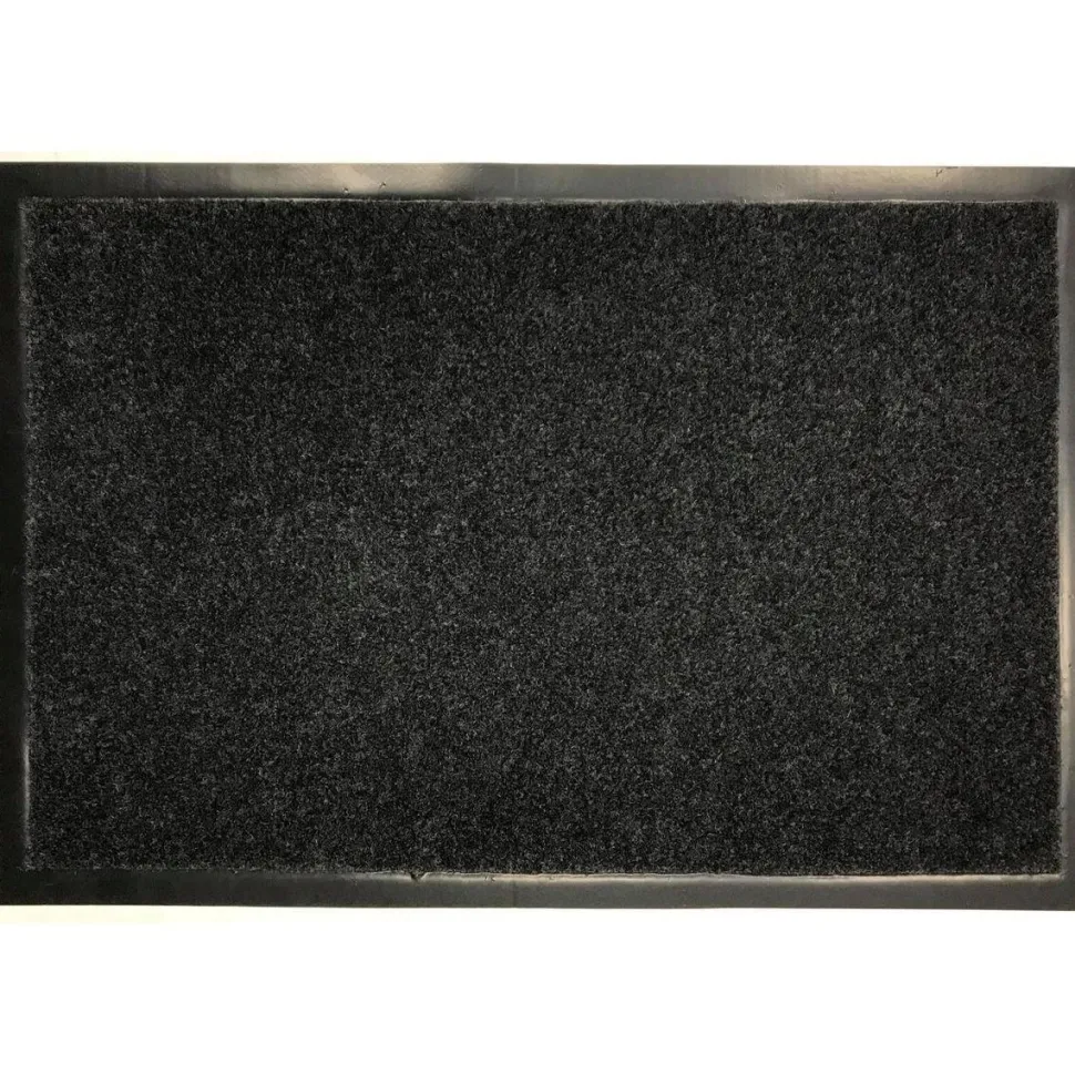 maxibazar Tapis 40X60Cm Polyester Pvc Gris Chine Blanc