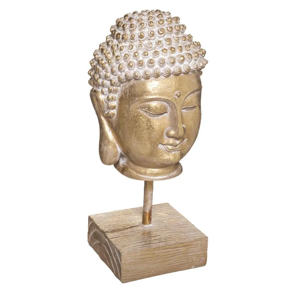 Atmosphera Tete Bouddha Dore Socle
