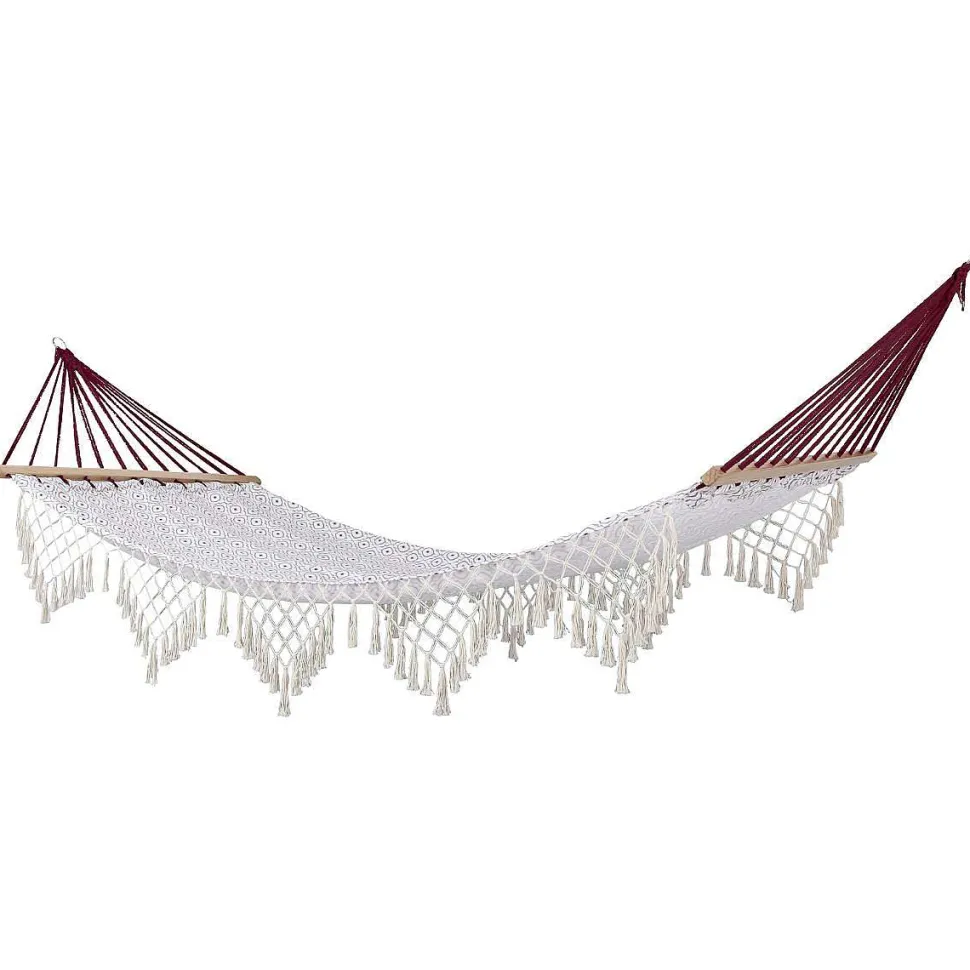 Toile Hamac Ethnique Frange 2M Rose