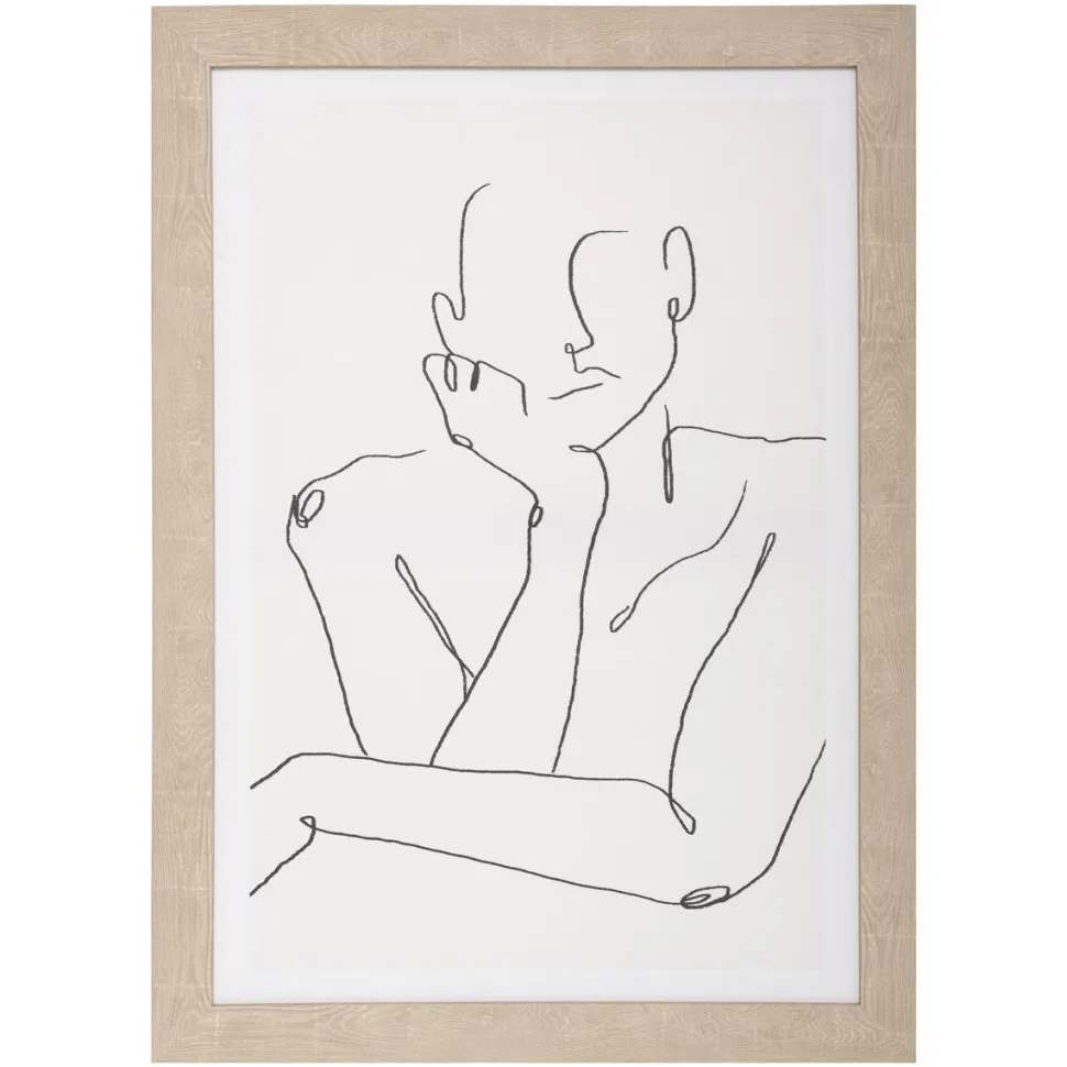 maxibazar Toile Imprime Visage Cadre 50X70Cm