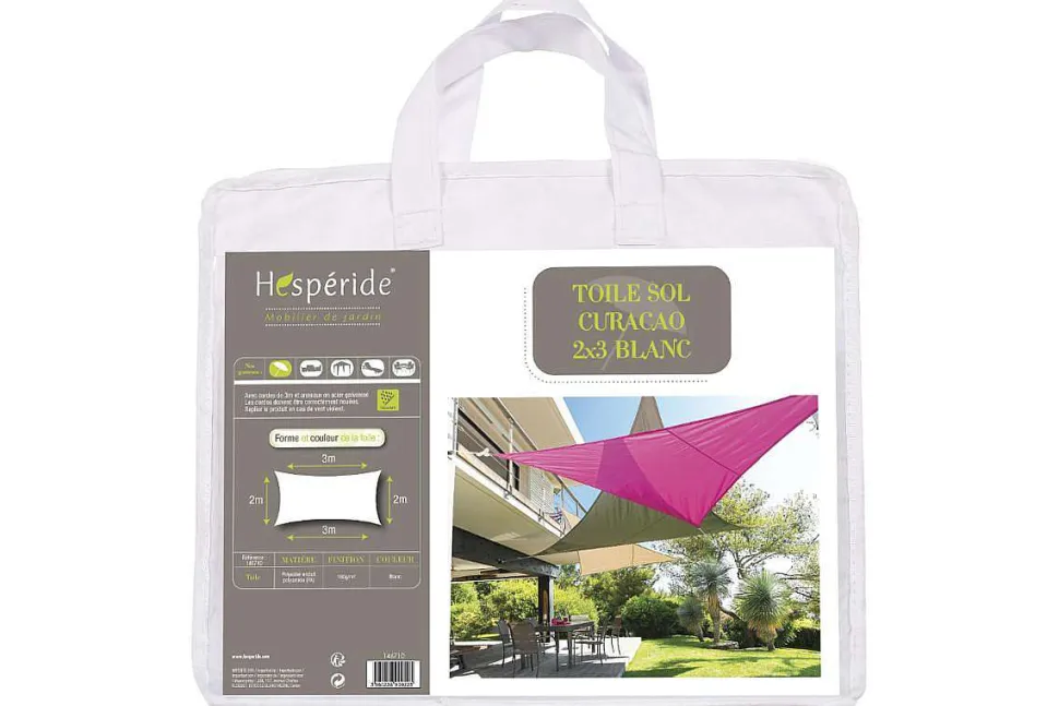 Toile Solaire Curacao 2X3M Blanc