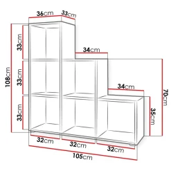 Trio Bibliotheque 3 Niveaux Blanc
