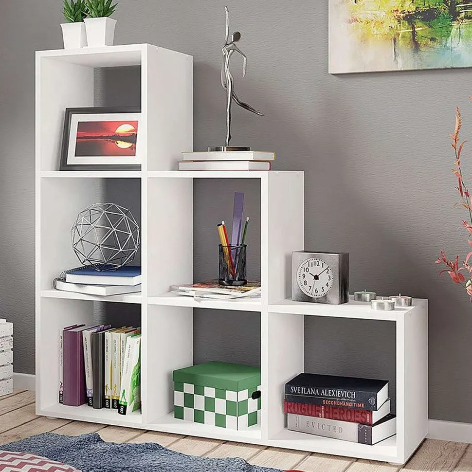 Trio Bibliotheque 3 Niveaux Blanc