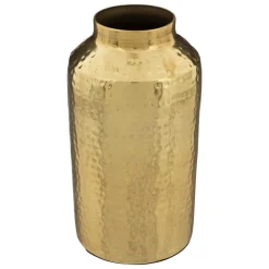 maxibazar Vase Metal Martele Gold H.19Cm