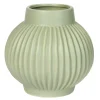 maxibazar Vase Rond Strie Sauge 15X15Cm