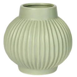 maxibazar Vase Rond Strie Sauge 15X15Cm