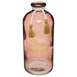 maxibazar Vase Verre Message Carmen H.25Cm