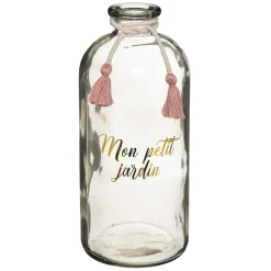 maxibazar Vase Verre Message Carmen H.25Cm