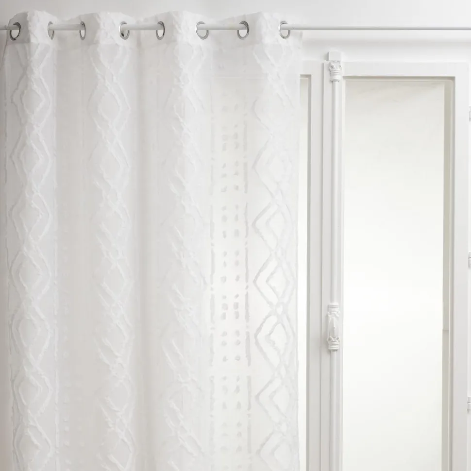 Atmosphera Voilage Jacquard Sama Blanc 140X240Cm