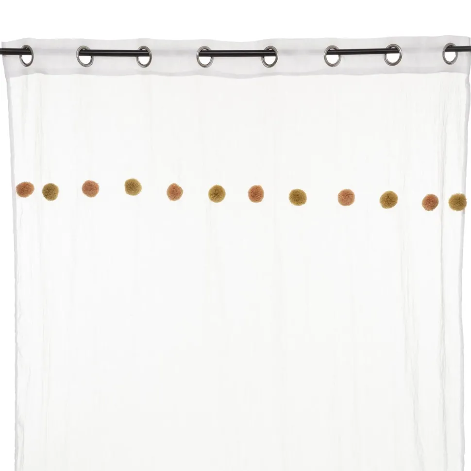 Atmosphera Voilage Pompons Rose Ocre